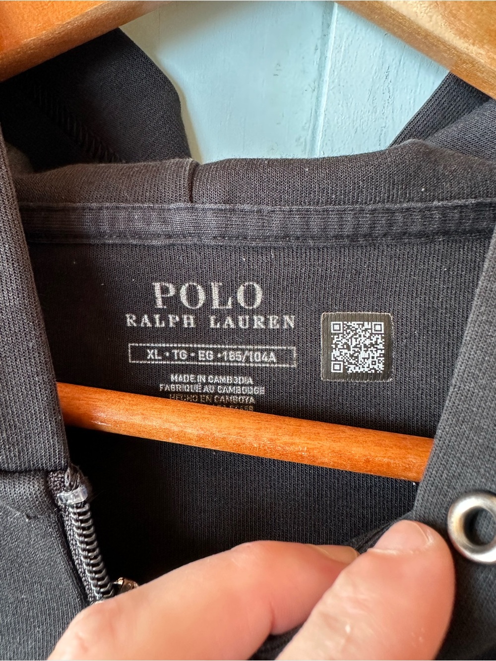 Polo Ralph Lauren Black Double-Knit Full-Zip Hoodie - Picture 9 of 13